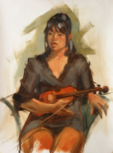 Violin player
12" x 16"   oil